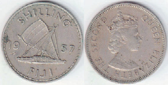 1957 Fiji Shilling A002272 - Click Image to Close